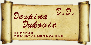 Despina Duković vizit kartica